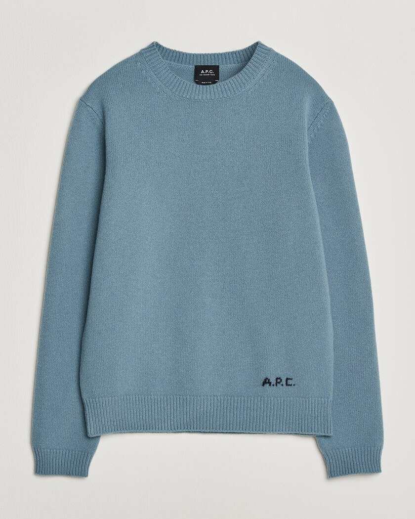 A.P.C. Edmond Wool Knitted Sweater Light Blue Melange – Azul
