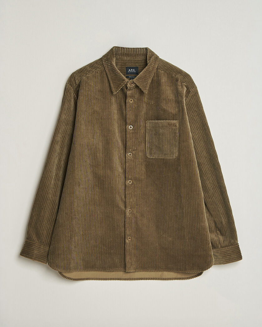 A.P.C. Mateo Corduroy Overshirt Taupe – Marrón