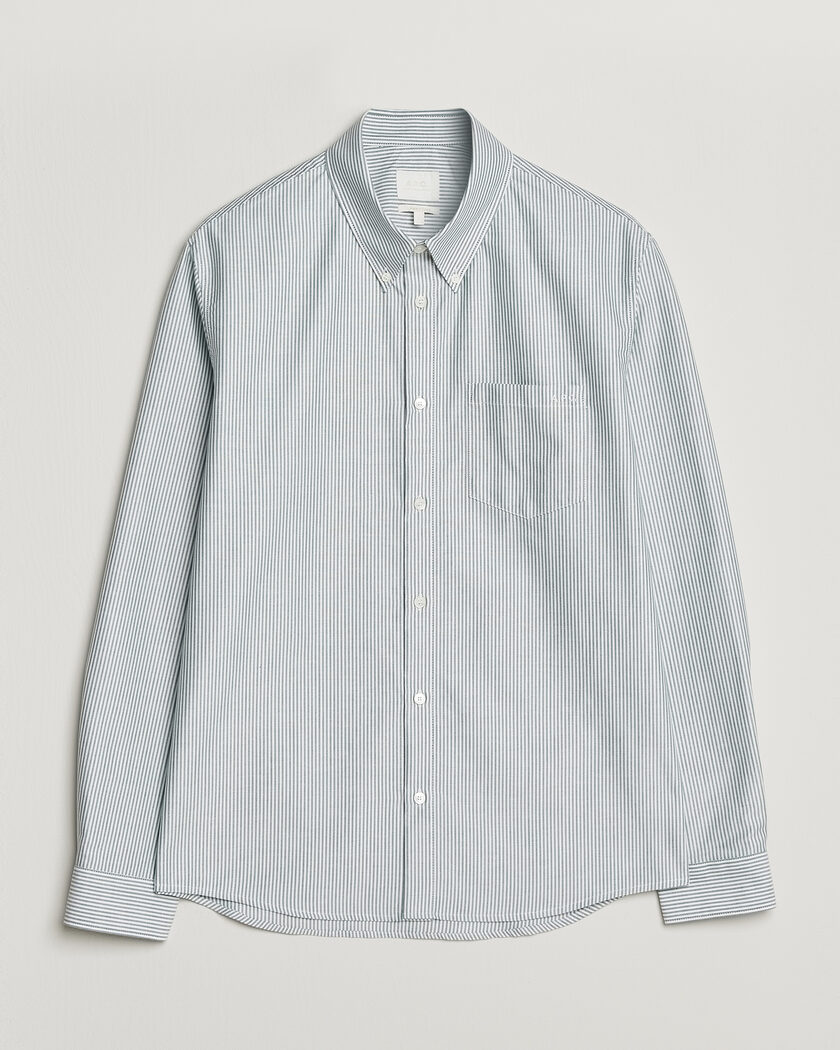 A.P.C. Greg Striped Oxford Shirt Green/White – Multicolor