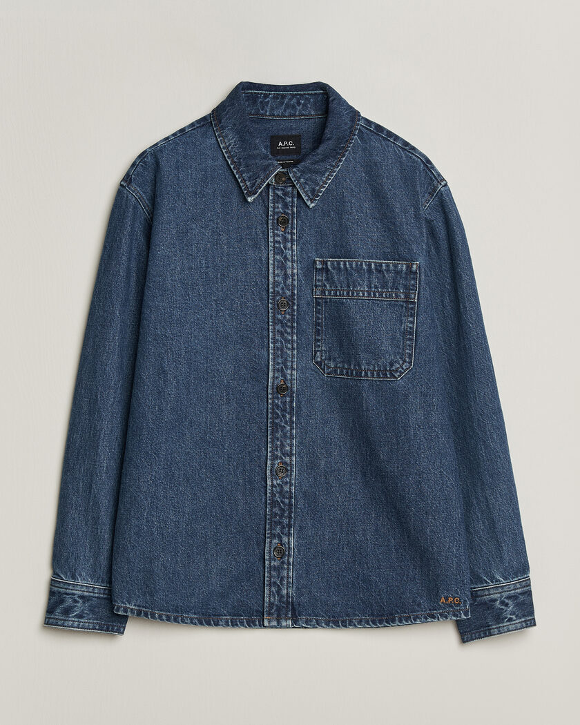 A.P.C. Basile Denim Overshirt Washed Indigo – Azul