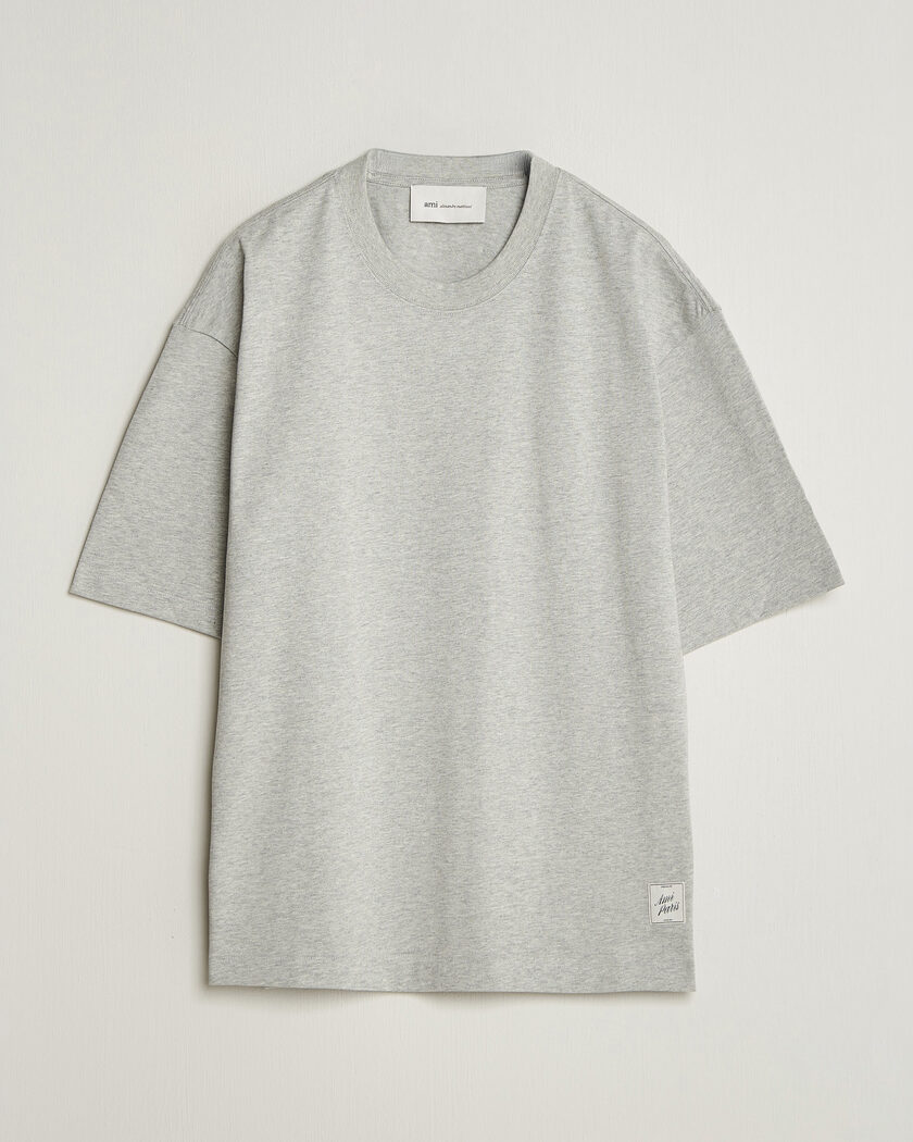AMI Heritage Logo T-Shirt Light Grey Melange – Gris