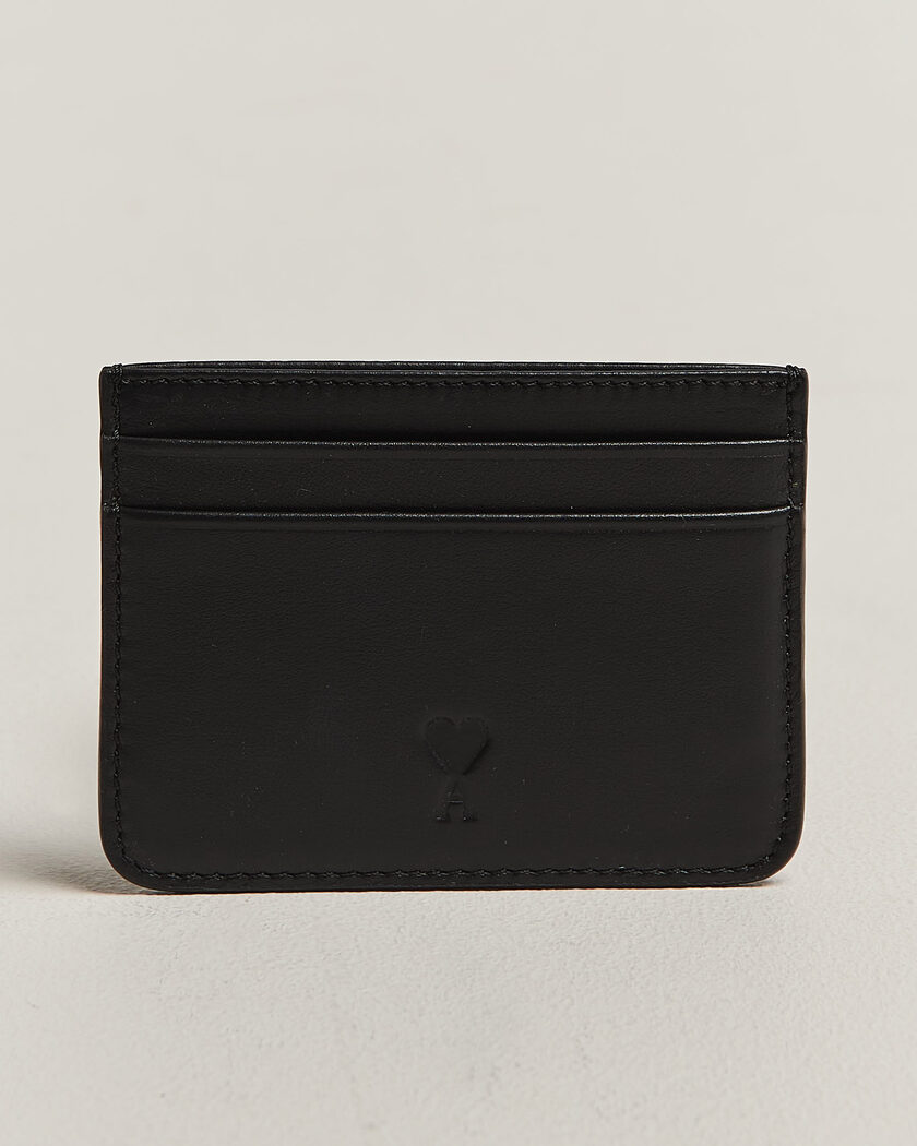AMI Tonal Heart Logo Card Holder Black – Negro