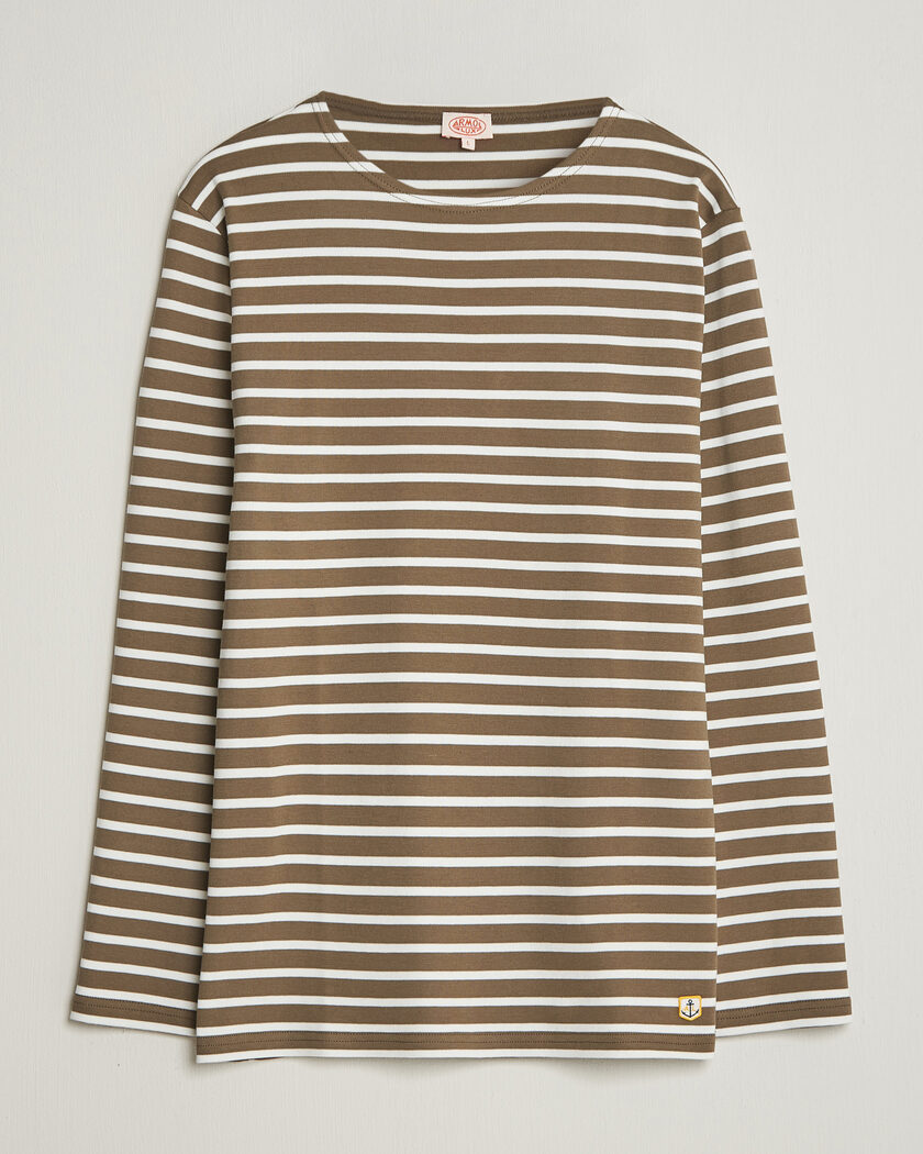 Armor-lux Houat Héritage Stripe Long Sleeve T-Shirt Olive/Milk – Multicolor