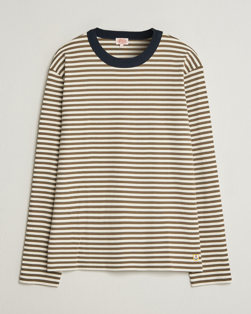 Armor-lux Héritage Striped Long Sleeve T-Shirt Olive/Milk – Multicolor