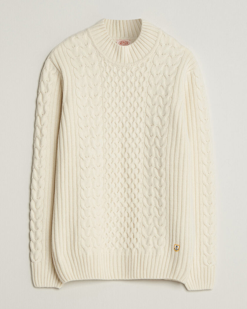 Armor-lux Wool Knitted Sweater Nature – Blanco