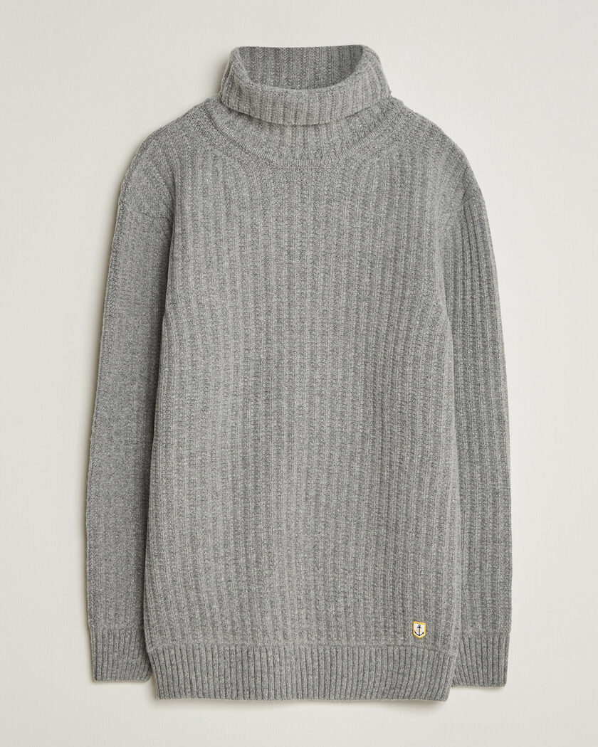 Armor-lux Wool Knitted Rollneck Slate – Gris
