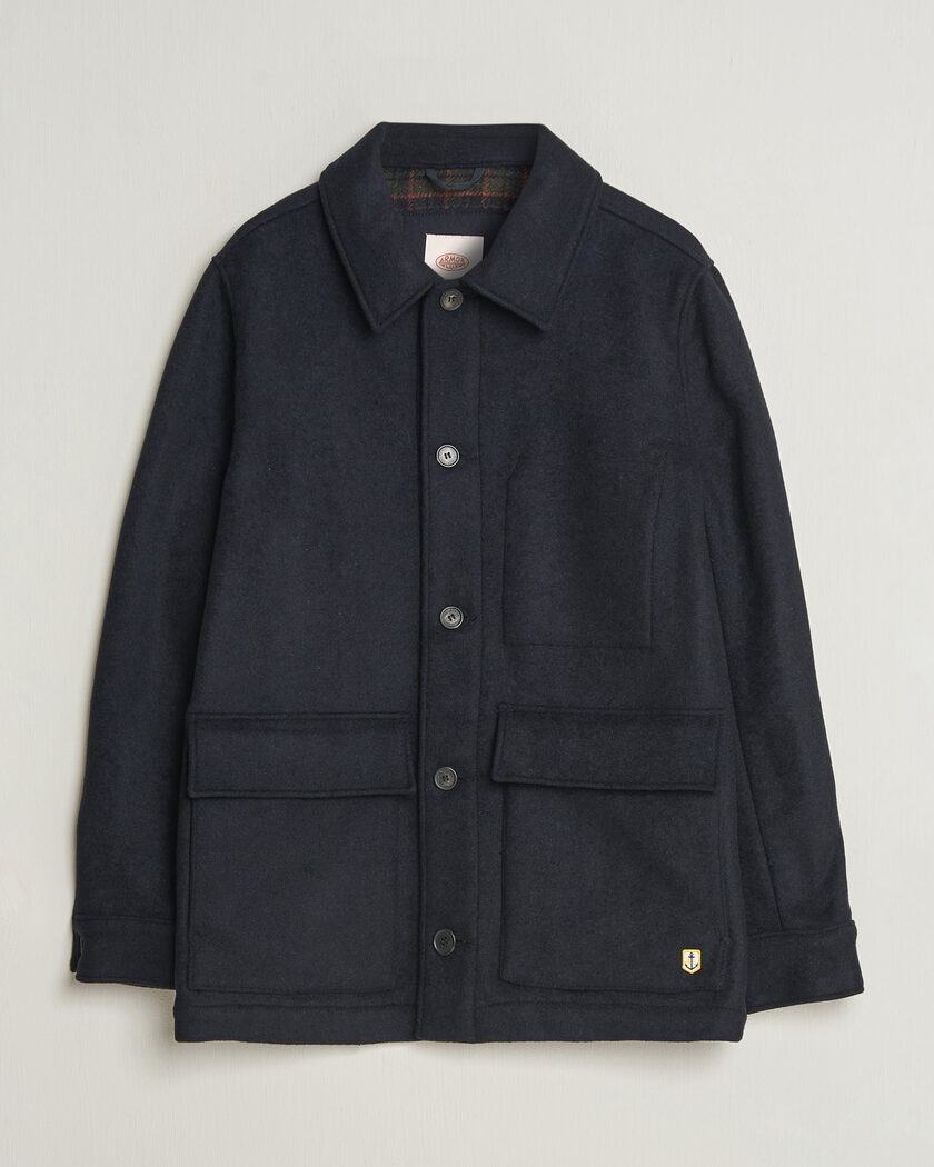 Armor-lux Wool Shirt Jacket Rich Navy – Azul