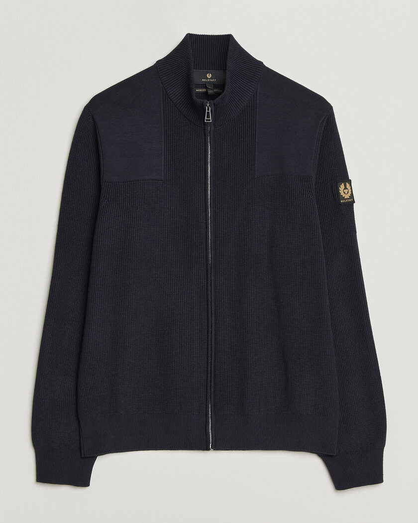Belstaff Commander Knitted Full Zip Dark Ink – Azul