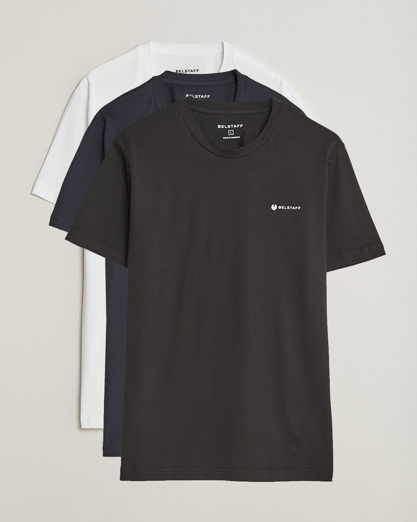 Belstaff 3-Pack Crew Neck T-Shirt Black/Dark Ink/White – Multicolor