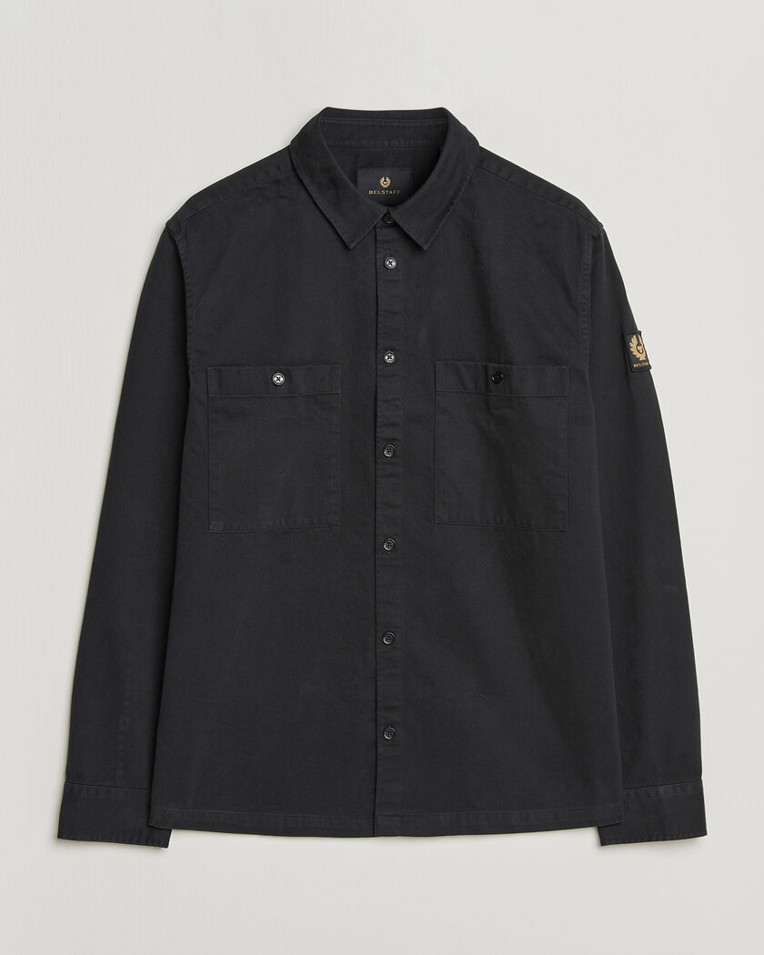 Belstaff Outpost Cotton Herringbone Overshirt Black – Negro