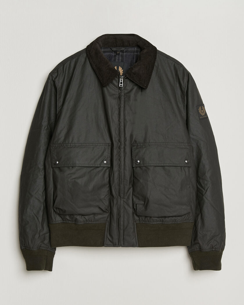 Belstaff Mount Wax Bomber Jacket Faded Olive – Verde