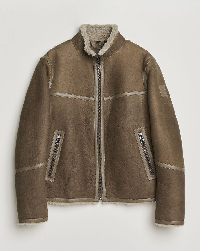 Belstaff Highland Shearling Jacket Dark Dusty Taupe – Marrón