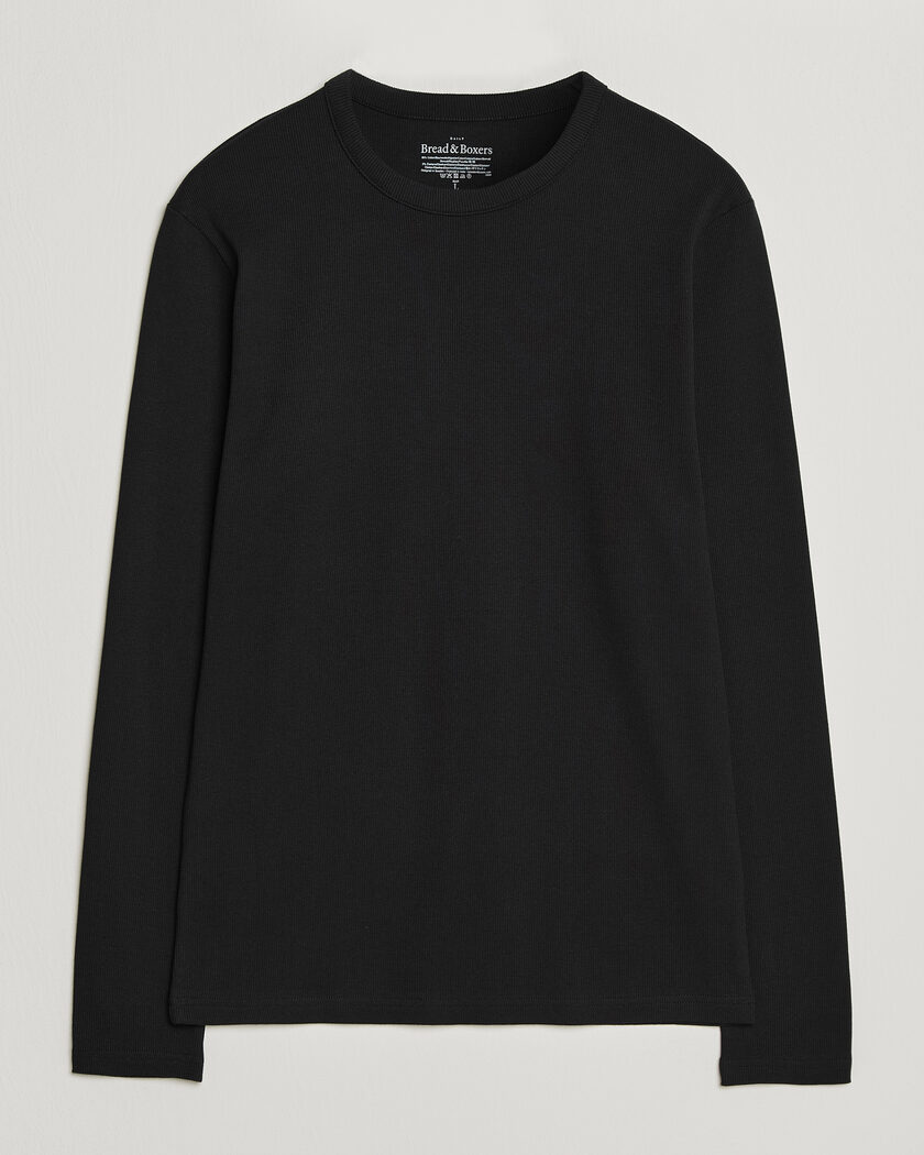 Bread & Boxers Ribbed Long Sleeve T-Shirt Black – Negro