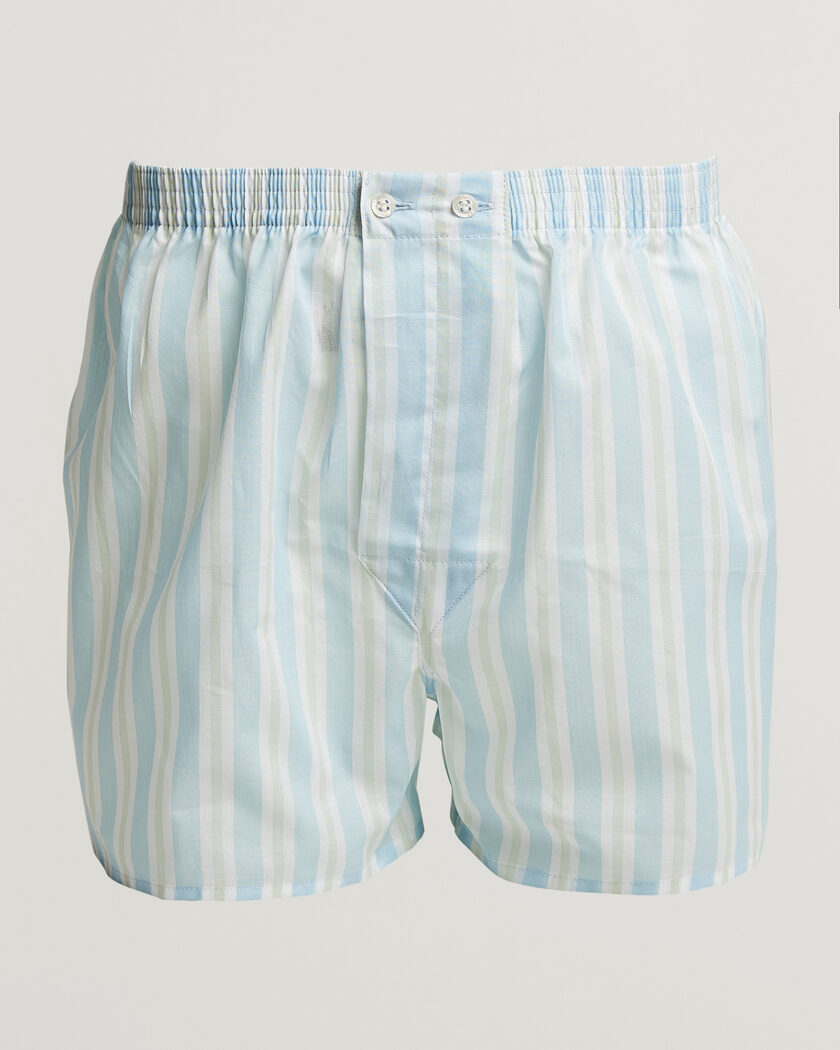 Derek Rose Classic Fit Striped Woven Cotton Boxer Shorts Blue/White – Multicolor