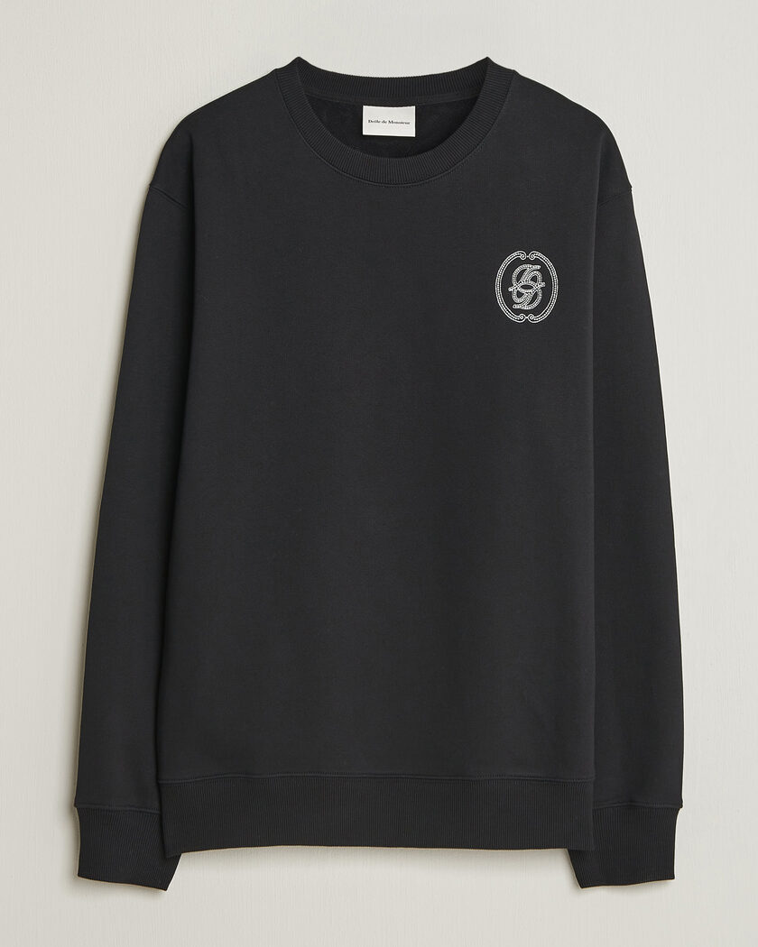 Drôle de Monsieur Mirror D Embroidered Sweatshirt Black – Negro