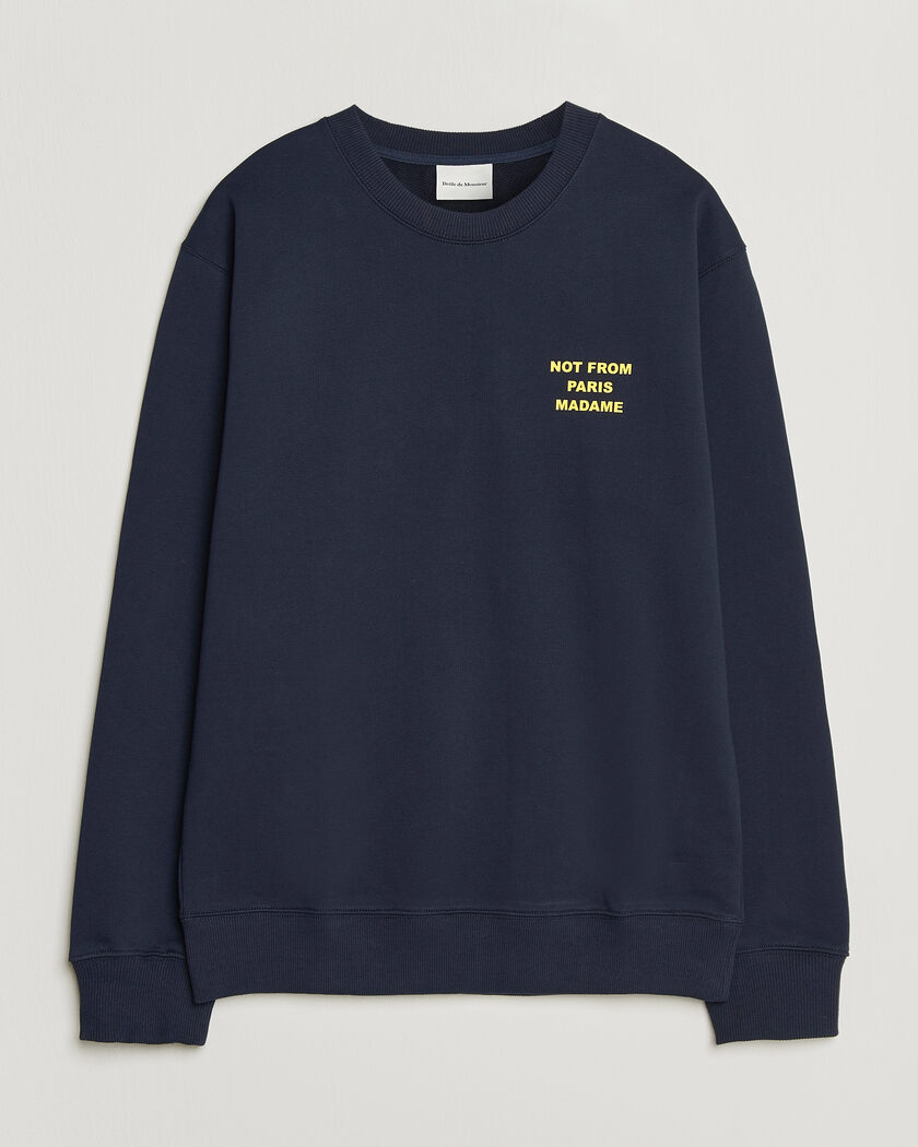 Drôle de Monsieur Bold Slogan Sweatshirt Navy – Azul
