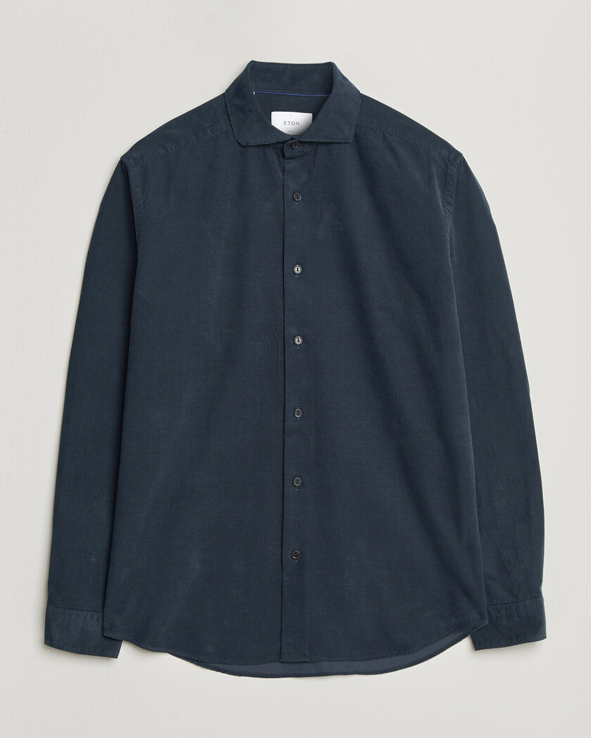 Eton Casual Fit Corduroy Shirt Navy Blue – Azul