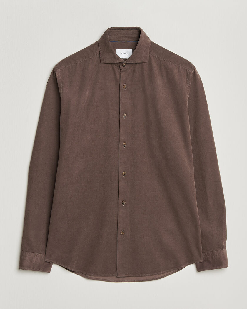 Eton Casual Fit Corduroy Shirt Dark Brown – Marrón