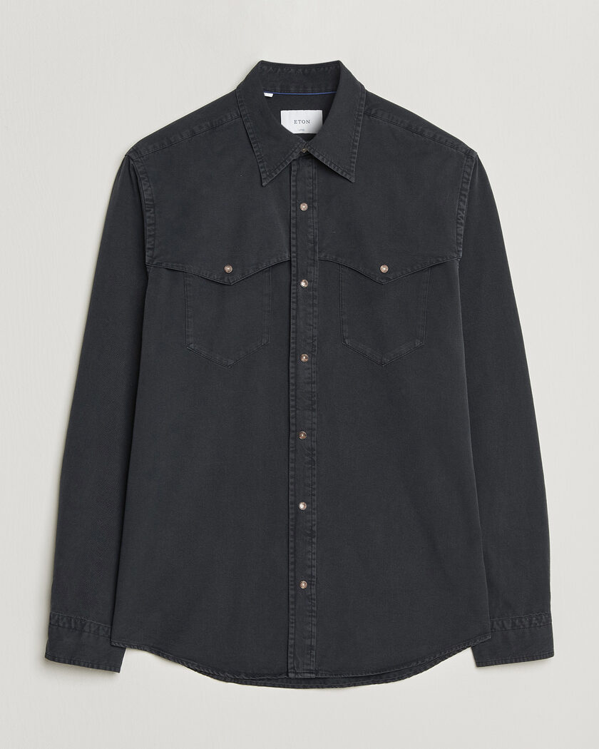 Eton Indigo Western Shirt Black – Negro