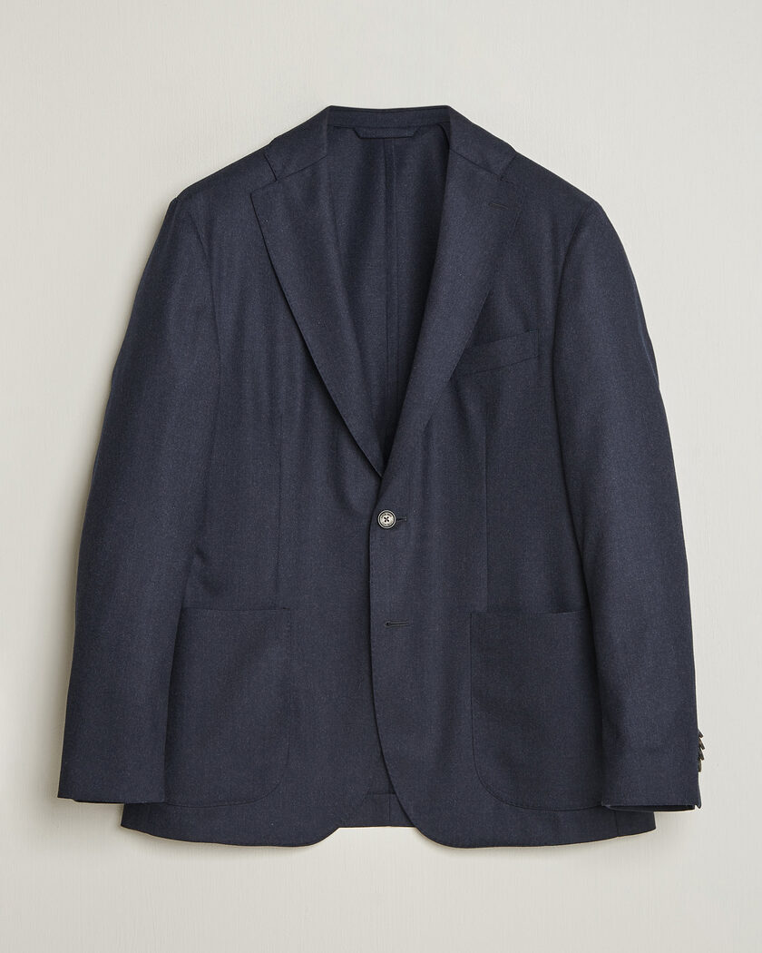 Eton Wool Flannel Soft Jacket Navy Blue – Azul
