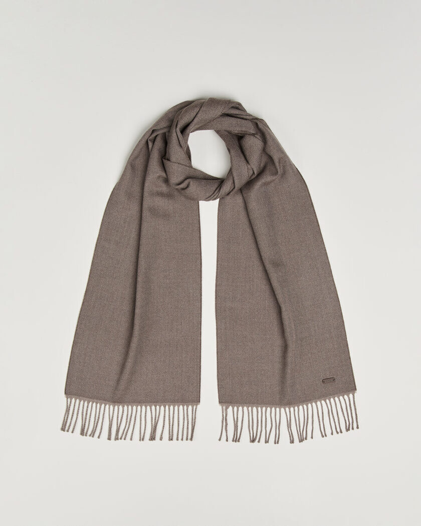 Eton Twill Merino Wool Scarf Brown – Marrón