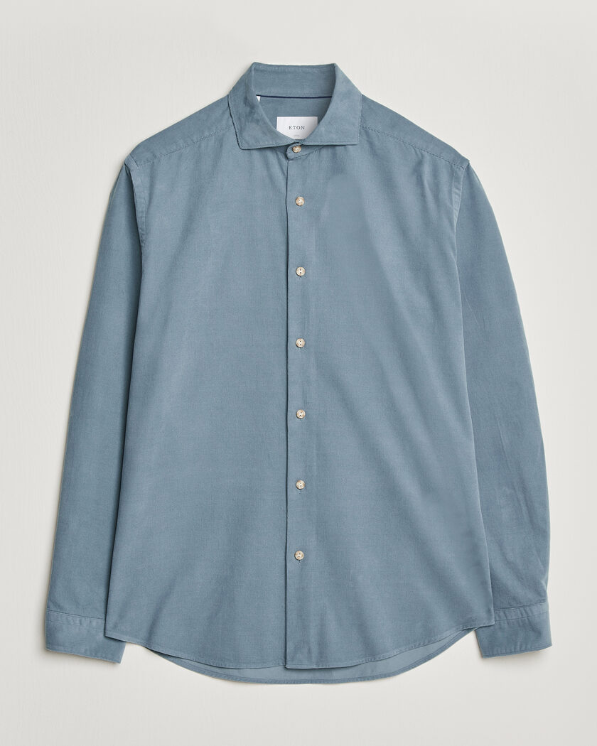 Eton Casual Fit Corduroy Shirt Blue – Azul