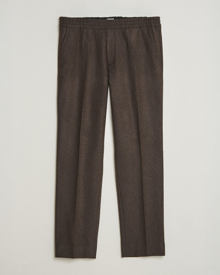Filippa K Theo Relaxed Flannel Trousers Walnut Brown – Marrón