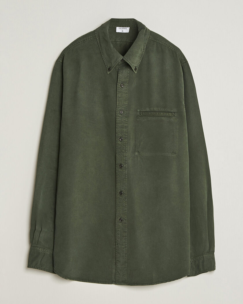 Filippa K Zack Lyocell Shirt Night Green – Verde