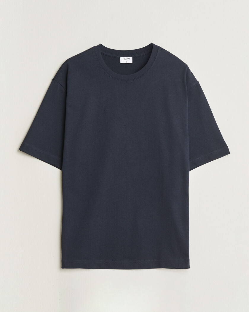 Filippa K Heavy Cotton Crew Neck T-Shirt Night Blue – Azul