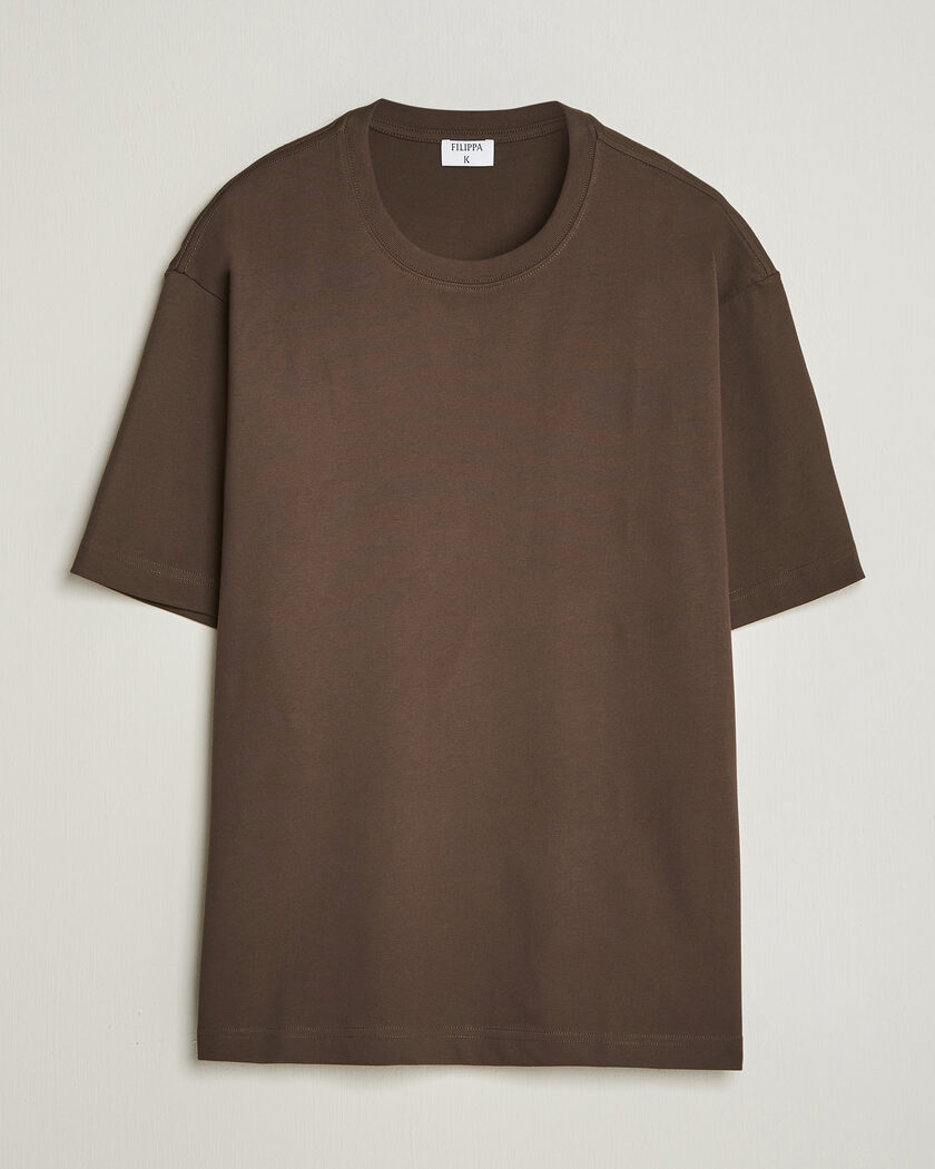 Filippa K Heavy Cotton Crew Neck T-Shirt Golden Brown – Marrón