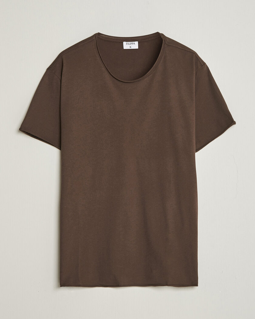 Filippa K Roll Neck Crew Neck T-Shirt Golden Brown – Marrón
