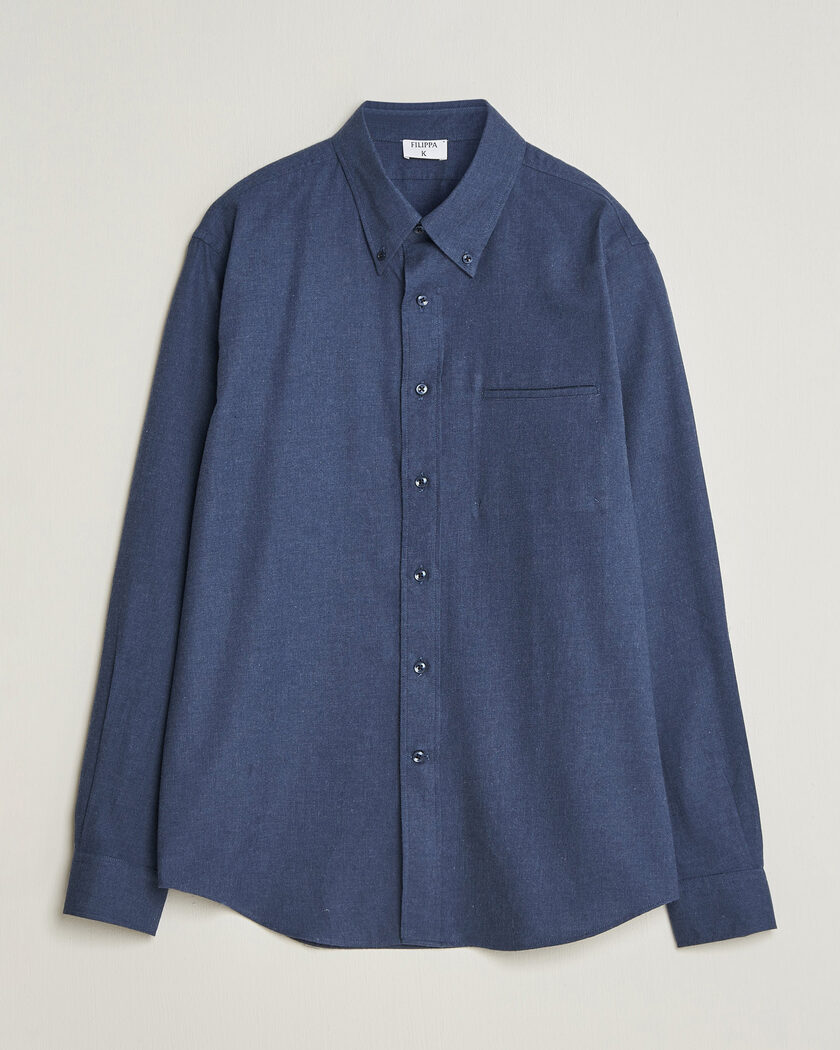 Filippa K Zack Flannel Shirt Navy – Azul