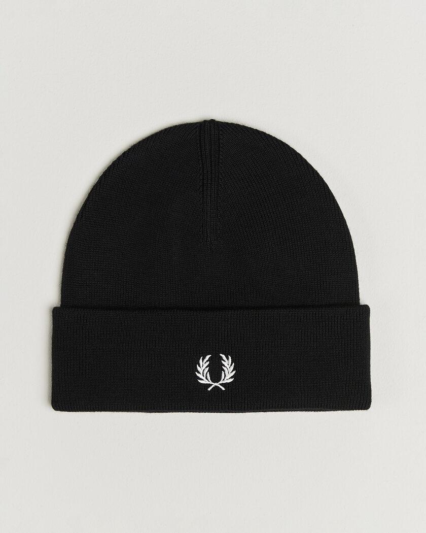 Fred Perry Merino Wool Beanie Black – Negro