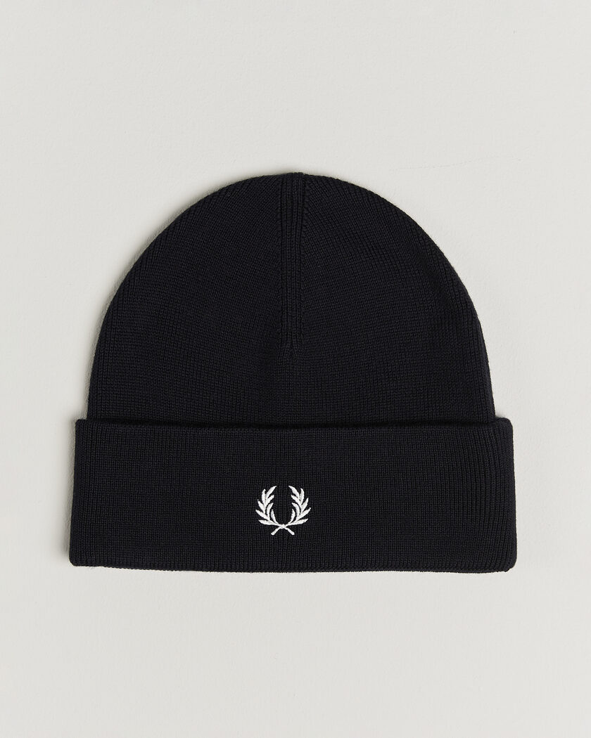 Fred Perry Merino Wool Beanie Navy – Azul