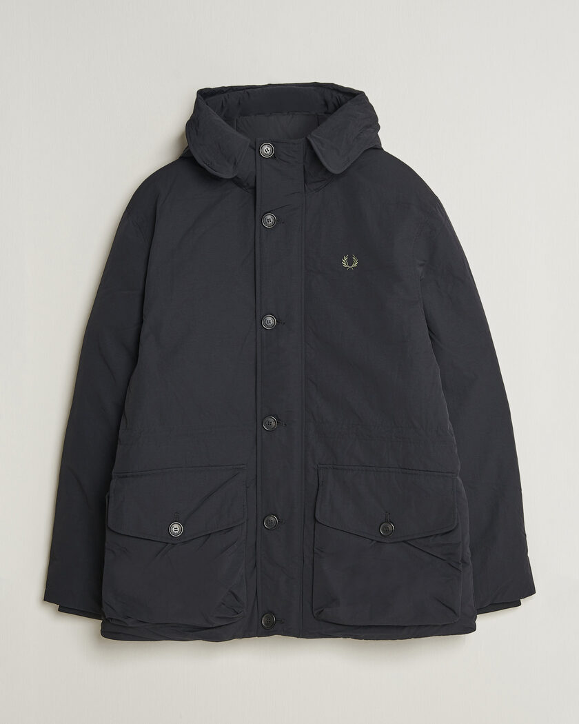 Fred Perry Padded Patch Pocket Parka Black – Negro