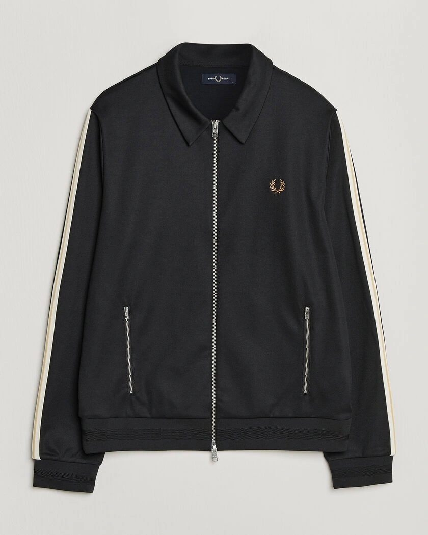 Fred Perry Tipped Taped Track Jacket Black – Negro