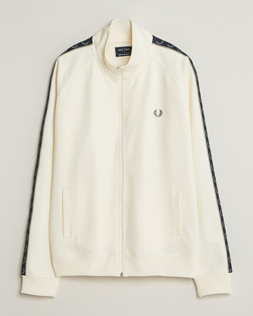 Fred Perry Taped Track Jacket Ecru – Blanco
