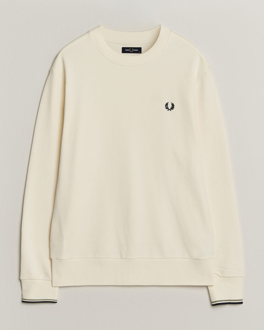 Fred Perry Crew Neck Sweatshirt Ecru – Blanco
