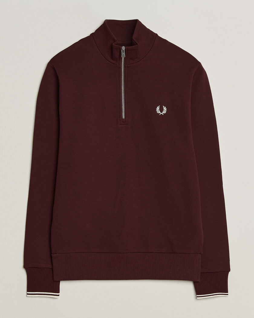 Fred Perry Half Zip Sweatshirt Oxblood – Rojo