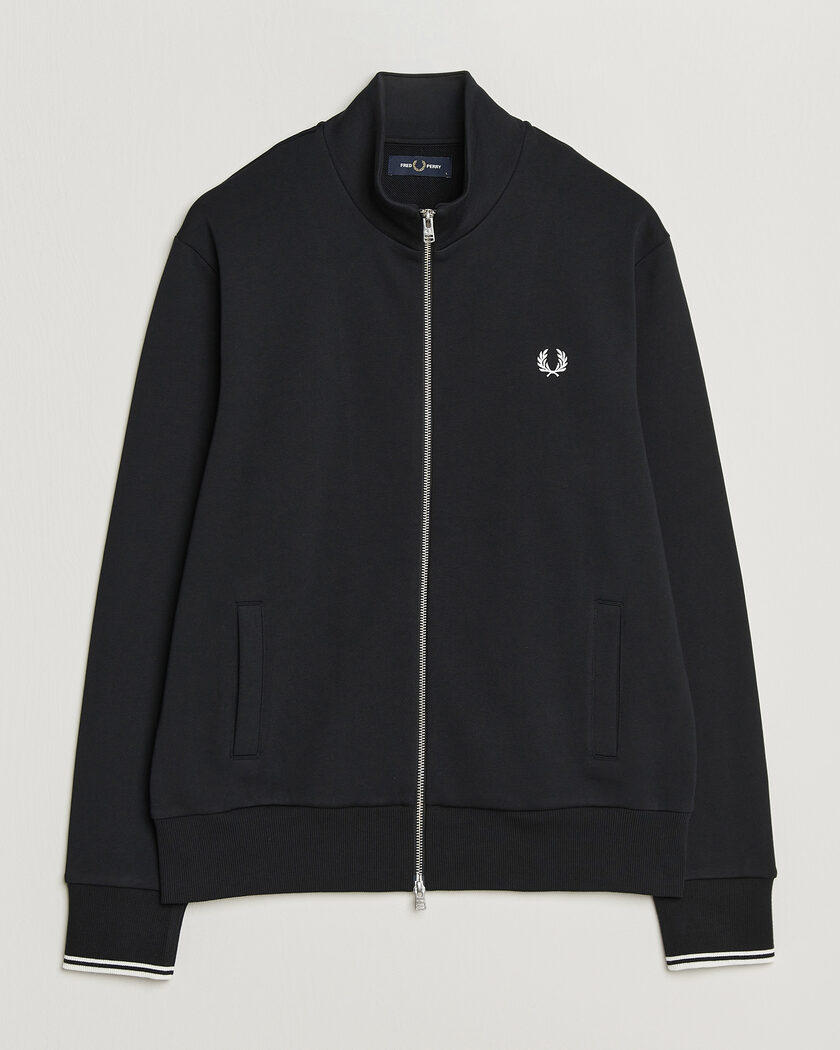 Fred Perry Full Zip Sweatshirt Black – Negro