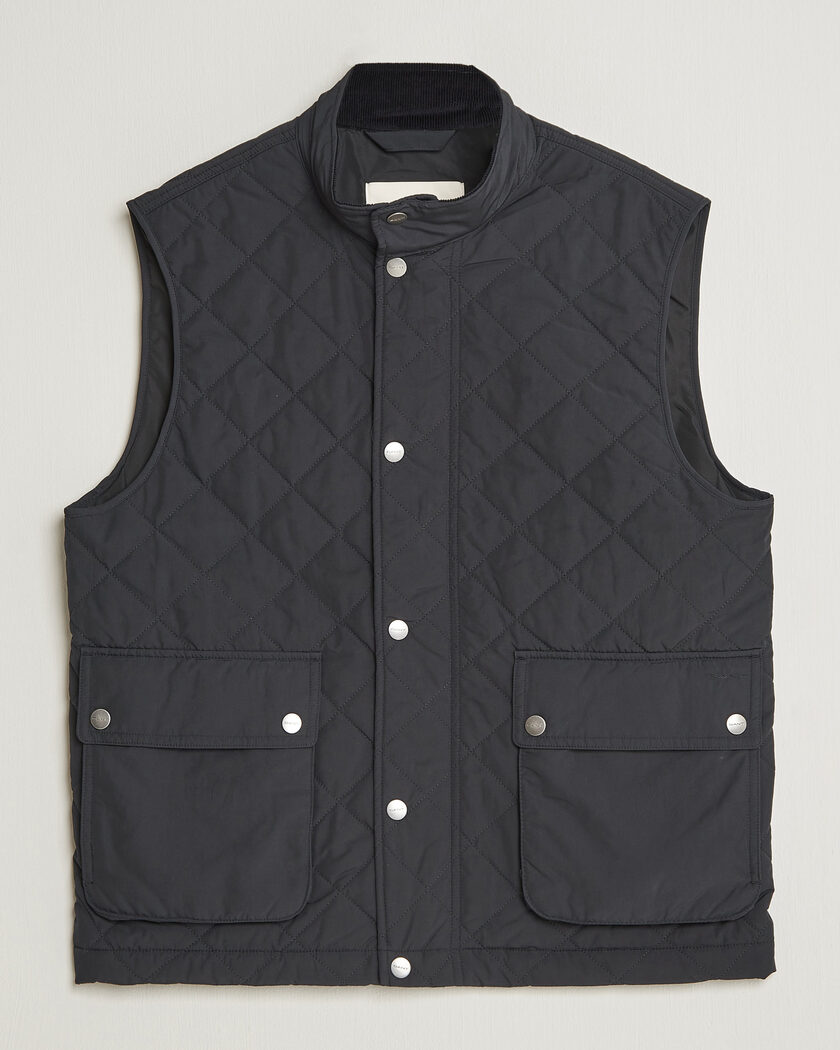 Gant Classic Quilted Vest Black – Negro