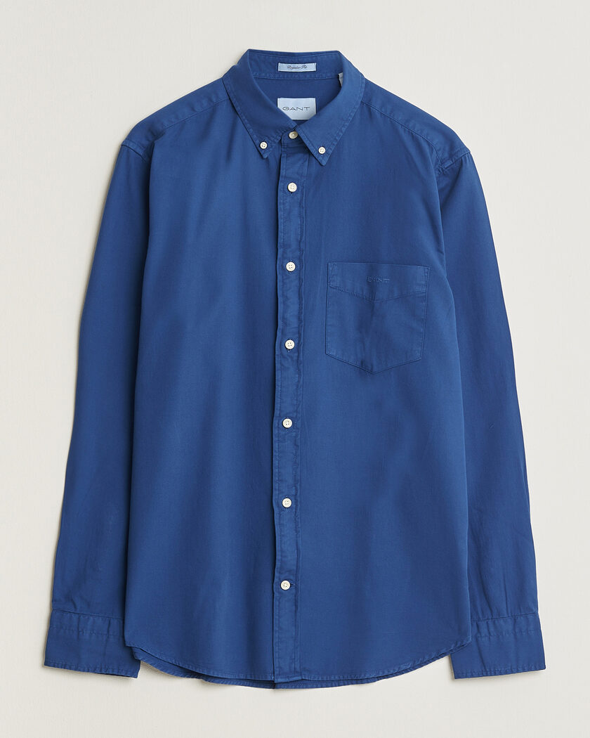 Gant Regular Fit Garment Dyed Twill Shirt Crisp Blue – Azul
