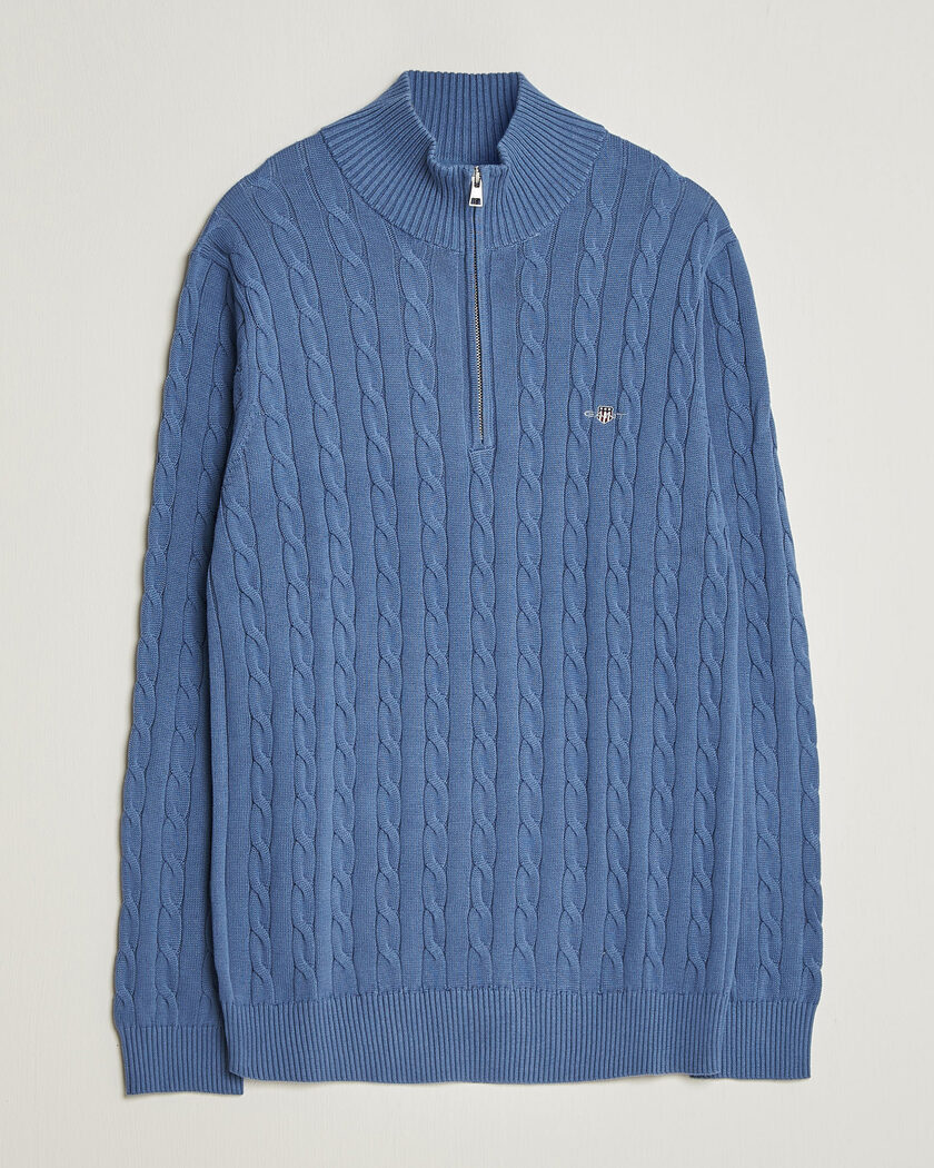 Gant Cotton Cable Half Zip Blue Horizon – Azul