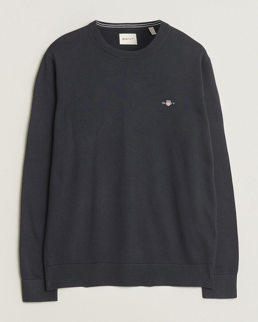 Gant Classic Cotton Crew Neck Black – Negro