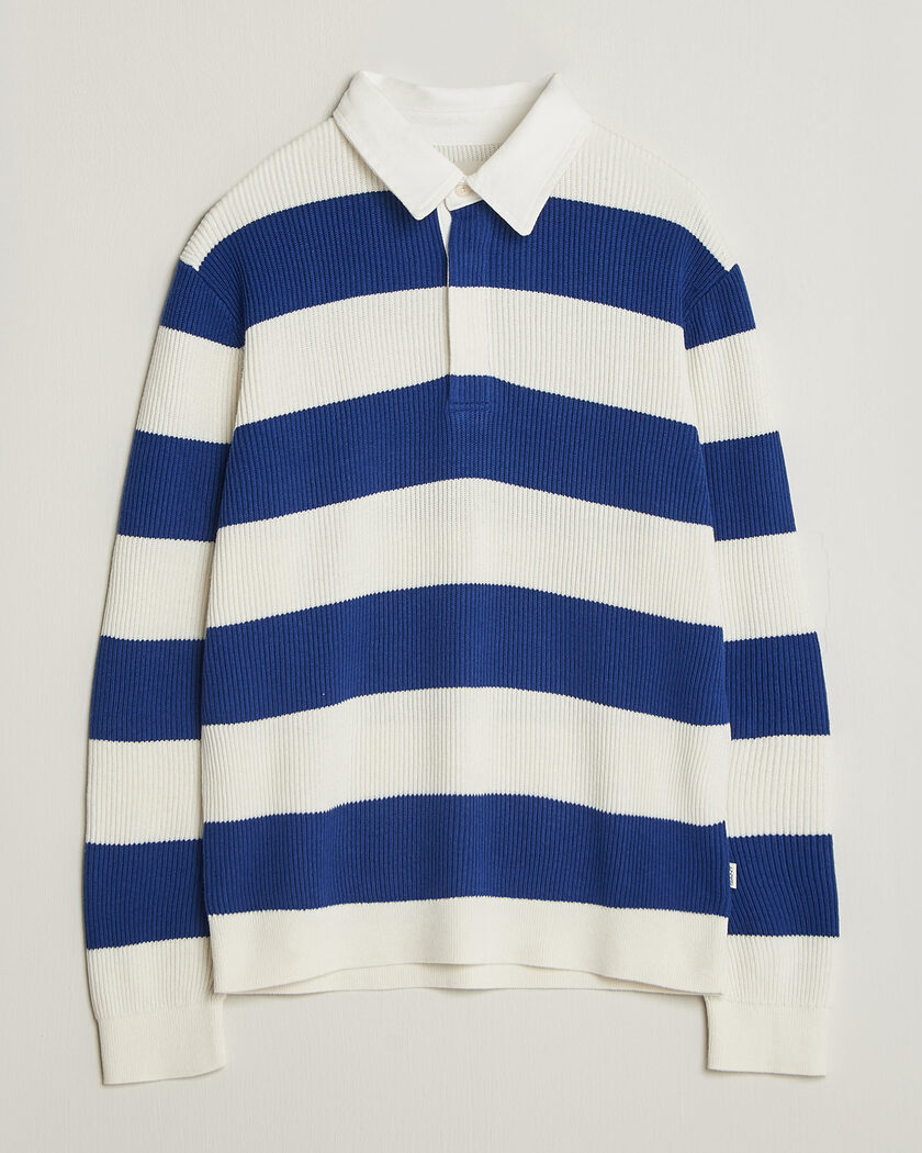 Gant Cotton/Merino Knitted Striped Rugger Cream – Blanco