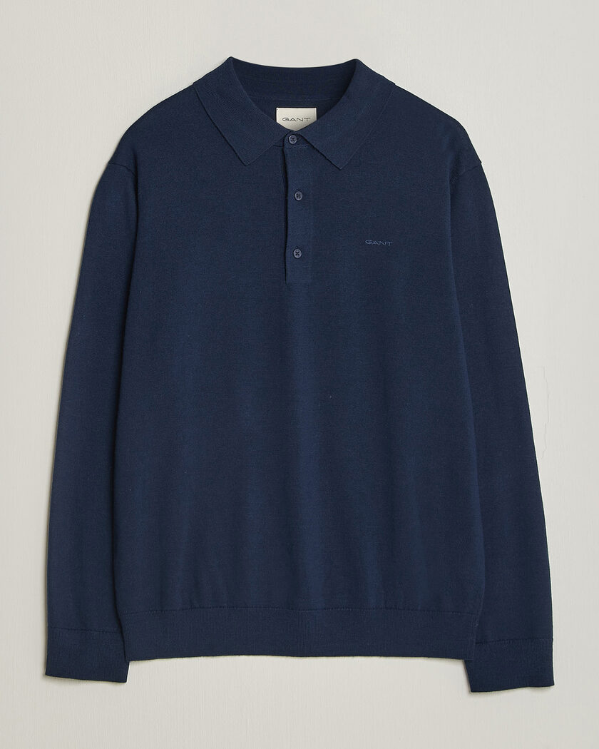 Gant Extrafine Merino Knitted Polo Marine – Azul