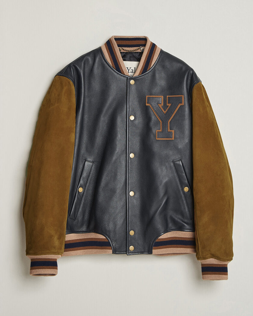 Gant YALE Suede/Leather Varsity Jacket Navy – Azul