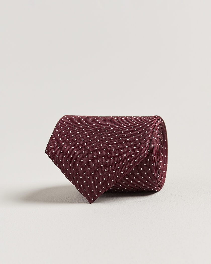 E. Marinella 3-Fold Printed Silk Tie Burgundy – Rojo