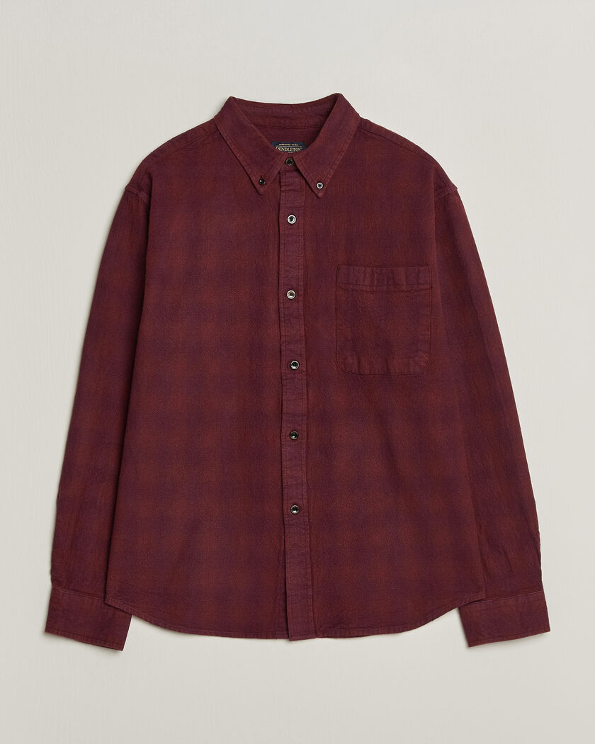 Pendleton Flannel Button Down Shirt Maroon Plaid – Rojo