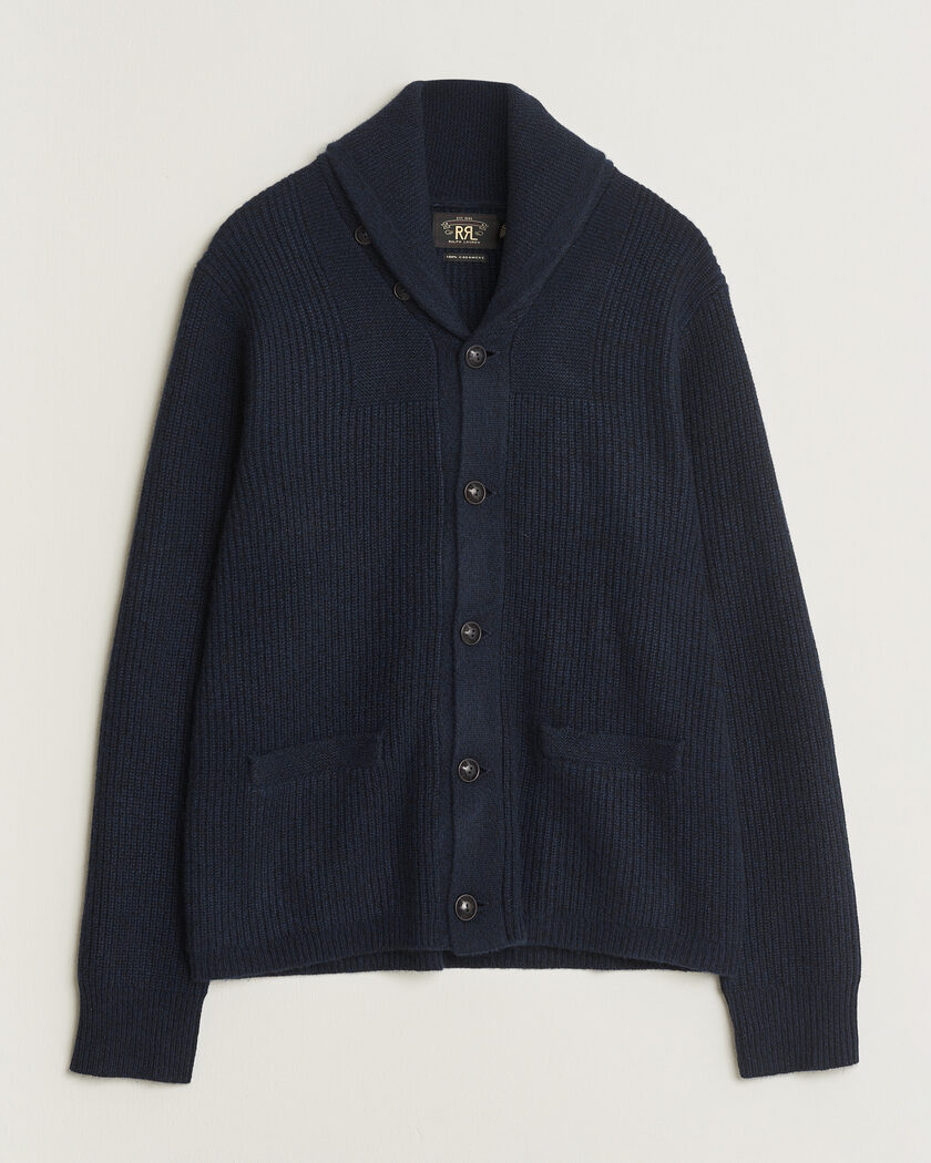 RRL Cashmere Shawl Collar Cardigan Navy – Azul